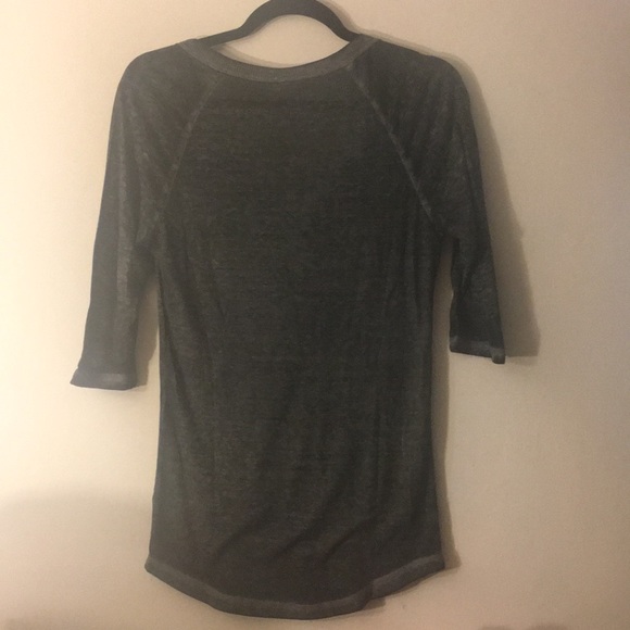 NWOT charcoal gray half sleeve button tee - Picture 3 of 3